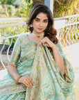 Sky Organza Zari Woven Patola Saree
