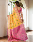 Yellow Organza Zari Woven Patola Saree
