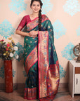 Green Zari Woven Peacock Paithani Silk Saree