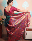 Green Zari Woven Peacock Paithani Silk Saree