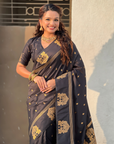 Black Soft Silk Traditional Zari Woven Saree
