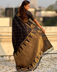 Black Soft Silk Traditional Zari Woven Saree