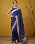 Soft Organza Meenakari Woven Saree with Jamdani Zari Pallu and Brocade Blouse Festive Wedding Party Wear Saree