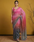 Fendy Satin Designer Saree with Gotapatti Work and Cutwork Piping Border Party Wedding Wear Saree