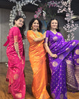 Purple Soft Silk Dual Zari Woven Saree with Peacock Border
