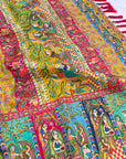 Mustard Yellow Pure Viscose Silk Position Printed Darbari Saree