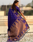 Violet Soft Silk Traditional Zari Woven Saree