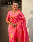 Baby Pink Soft Silk Traditional Zari Woven Saree