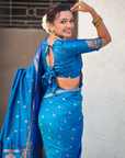 Blue Soft Silk Traditional Zari Woven Saree
