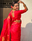 Red Soft Silk Traditional Zari Woven Saree