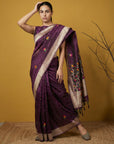 Soft Organza Meenakari Woven Saree with Jamdani Zari Pallu and Brocade Blouse Festive Wedding Party Wear Saree