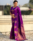Purple Soft Silk Traditional Zari Woven Saree