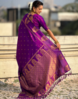 Purple Soft Silk Traditional Zari Woven Saree