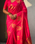 Pink Soft Silk Traditional Zari Woven Saree