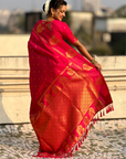 Pink Soft Silk Traditional Zari Woven Saree