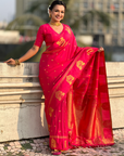 Pink Soft Silk Traditional Zari Woven Saree