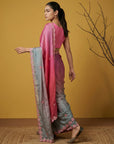 Fendy Satin Designer Saree with Gotapatti Work and Cutwork Piping Border Party Wedding Wear Saree