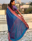 Soft Patola Silk Bandhani Weave Saree with Rich Zari Floral Border and Brocade Blouse