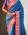 Soft Patola Silk Bandhani Weave Saree with Rich Zari Floral Border and Brocade Blouse