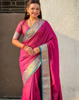 Soft Patola Silk Bandhani Weave Saree with Rich Zari Floral Border and Brocade Blouse