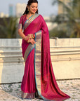 Soft Patola Silk Bandhani Weave Saree with Rich Zari Floral Border and Brocade Blouse