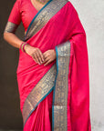 Soft Patola Silk Bandhani Weave Saree with Rich Zari Floral Border and Brocade Blouse