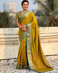 Soft Patola Silk Bandhani Weave Saree with Rich Zari Floral Border and Brocade Blouse