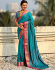 Soft Patola Silk Bandhani Weave Saree with Rich Zari Floral Border and Brocade Blouse