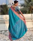 Soft Patola Silk Bandhani Weave Saree with Rich Zari Floral Border and Brocade Blouse