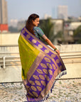 Soft Silk Peacock Zari Woven Saree with Rich Pallu and Contrast Border for Wedding and Festive Wear