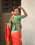 Soft Silk Peacock Zari Woven Saree with Rich Pallu and Contrast Border for Wedding and Festive Wear