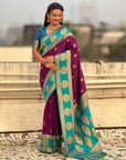 Soft Silk Peacock Zari Woven Saree with Rich Pallu and Contrast Border for Wedding and Festive Wear