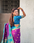 Soft Silk Peacock Zari Woven Saree with Rich Pallu and Contrast Border for Wedding and Festive Wear