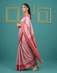 Baby Pink Premium Soft Silk Saree Gold Zari Woven Saree Contrast Pallu Festive Saree With Blouse