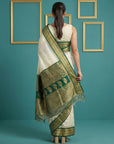 Cream Premium Soft Silk Saree Gold Zari Woven Saree Contrast Pallu Festive Saree With Blouse
