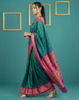 PGREEN Premium Soft Silk Saree Gold Zari Woven Saree Contrast Pallu Festive Saree With Blouse