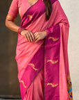 Pure Silk Saree Traditional Paithani Zari Woven Wedding Saree for Women Festive Party Wear Ethnic Designer Saree