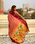 Pure Silk Saree Traditional Paithani Zari Woven Wedding Saree for Women Festive Party Wear Ethnic Designer Saree