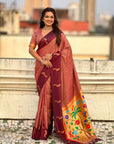 Pure Silk Saree Traditional Paithani Zari Woven Wedding Saree for Women Festive Party Wear Ethnic Designer Saree