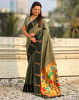 Pure Silk Saree Traditional Paithani Zari Woven Wedding Saree for Women Festive Party Wear Ethnic Designer Saree