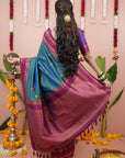 Green Soft Silk Narayanpeth Paithani Zari Woven Saree with Contrast Weaves