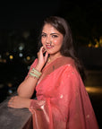 Aditi in our Dark Pink Organza Paithani Zari Woven Saree