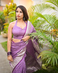 Sunita in our Banarasi Satin Silk Zari Woven Saree