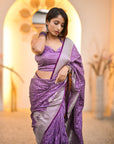 Sunita in our Banarasi Satin Silk Zari Woven Saree