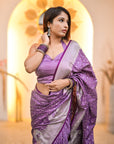 Sunita in our Banarasi Satin Silk Zari Woven Saree