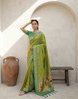 Premium Soft Silk Paithani Saree with Polka Motifs, Peacock Border and Traditional Pallu