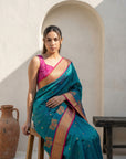 Premium Soft Silk Paithani Saree with Polka Motifs, Peacock Border and Traditional Pallu