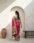 Premium Soft Silk Paithani Saree with Polka Motifs, Peacock Border and Traditional Pallu