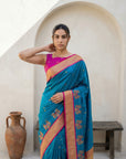Premium Soft Silk Paithani Saree with Polka Motifs, Peacock Border and Traditional Pallu