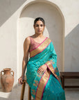 Premium Soft Silk Paithani Saree with Polka Motifs, Peacock Border and Traditional Pallu